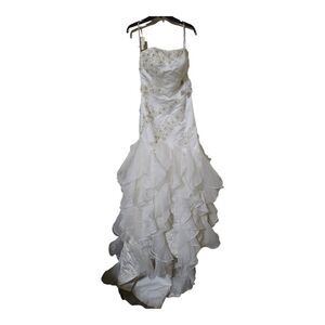EDEN BRIDALS Strapless Crepe‎ Wedding Dress Ballgown - Size 8